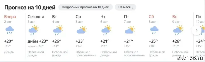 Синоптики проинформировали о том, какой будет погода в начале августа в Свердловской области.