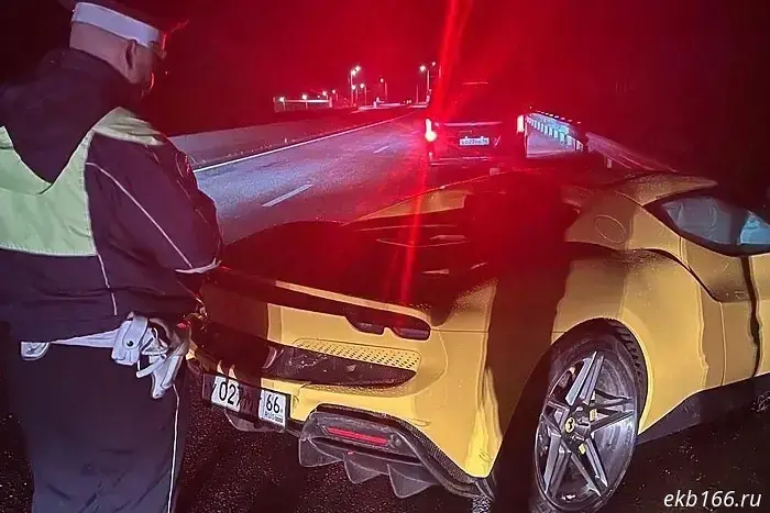 A luxury Ferrari crashed on the Perm highway.