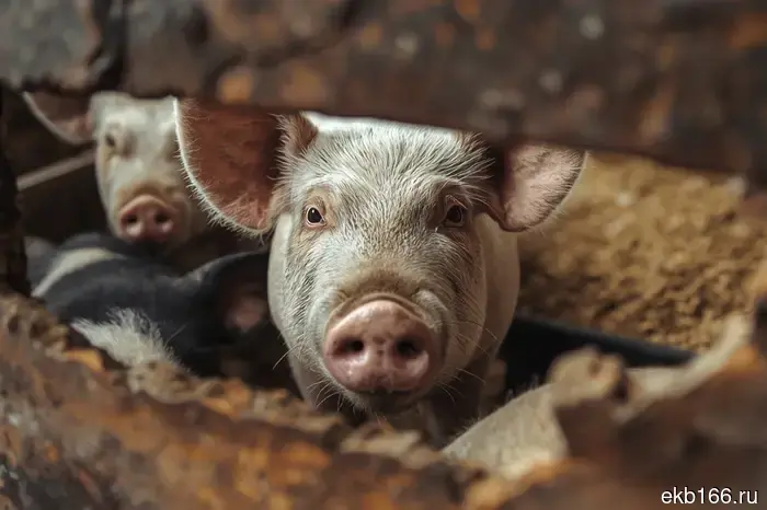 In Revda, where pigs roamed the streets for years, severed pig heads were found.