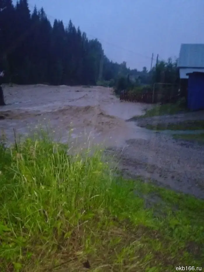 The emergency situation has been declared due to flooding in Nizhnie Sergi.