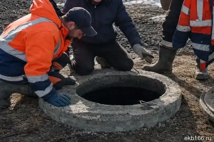 Из забитой канализации в Нижнем Тагиле извлекли ковер.