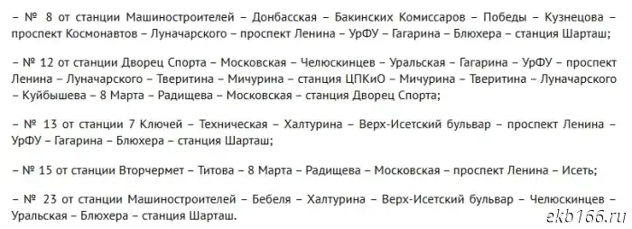 The routes of five tram lines in Yekaterinburg will change starting October 17.