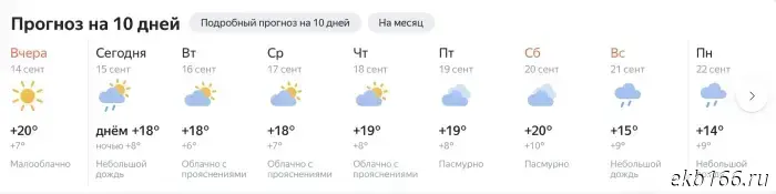 Indian summer in Sverdlovsk Oblast is expected to be unusual this year.
