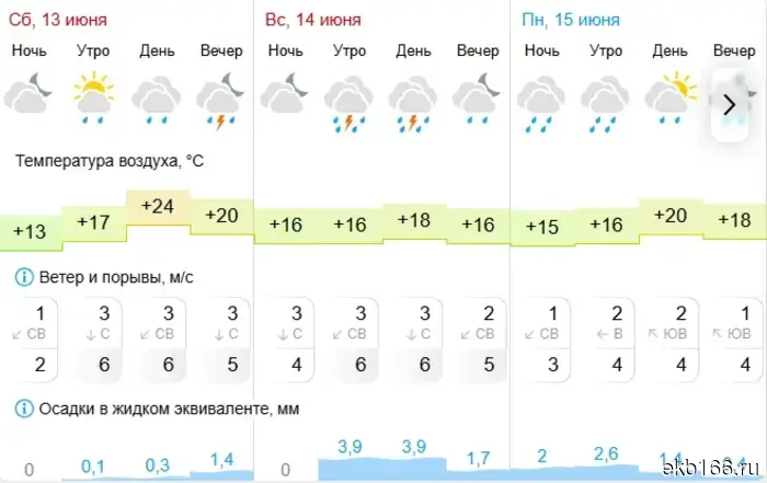 Heavy rains and thunderstorms are coming to the Sverdlovsk region.