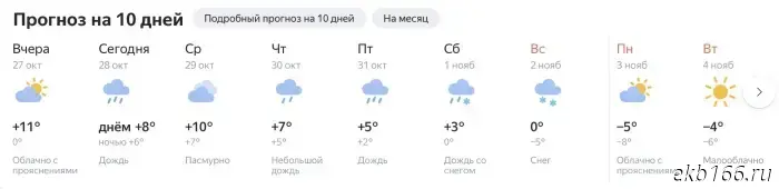 В Свердловской области наблюдаются дожди и мокрый снег.