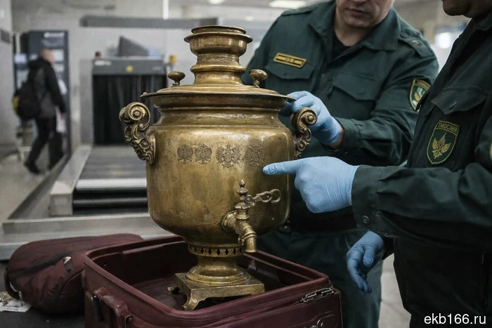 A departing passenger from Koltsovo was not allowed to take a unique samovar to Baku (PHOTO)